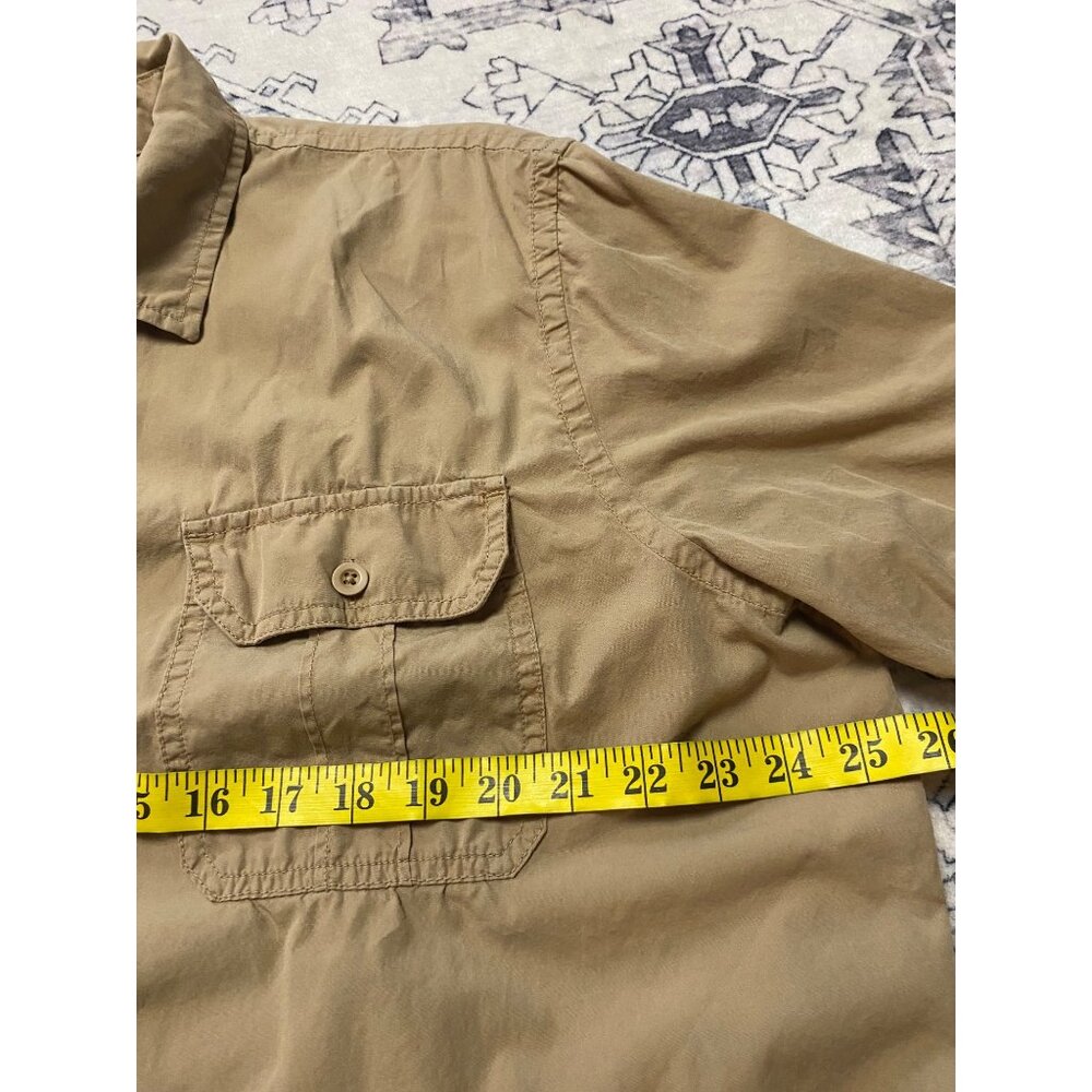 Sonoma Life + Style Mens XL Khaki Short Sleeve Button-Up Shirt 100% Cotton Camp - Picture 4 of 6